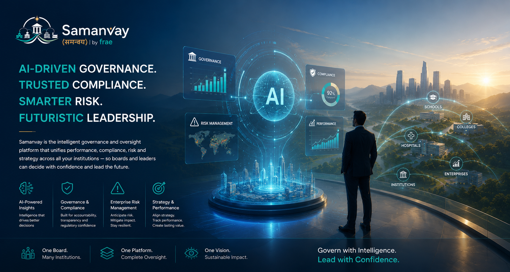 Samanvay: AI-driven governance, trusted compliance, smarter risk, and futuristic leadership across schools, colleges, hospitals, and enterprises